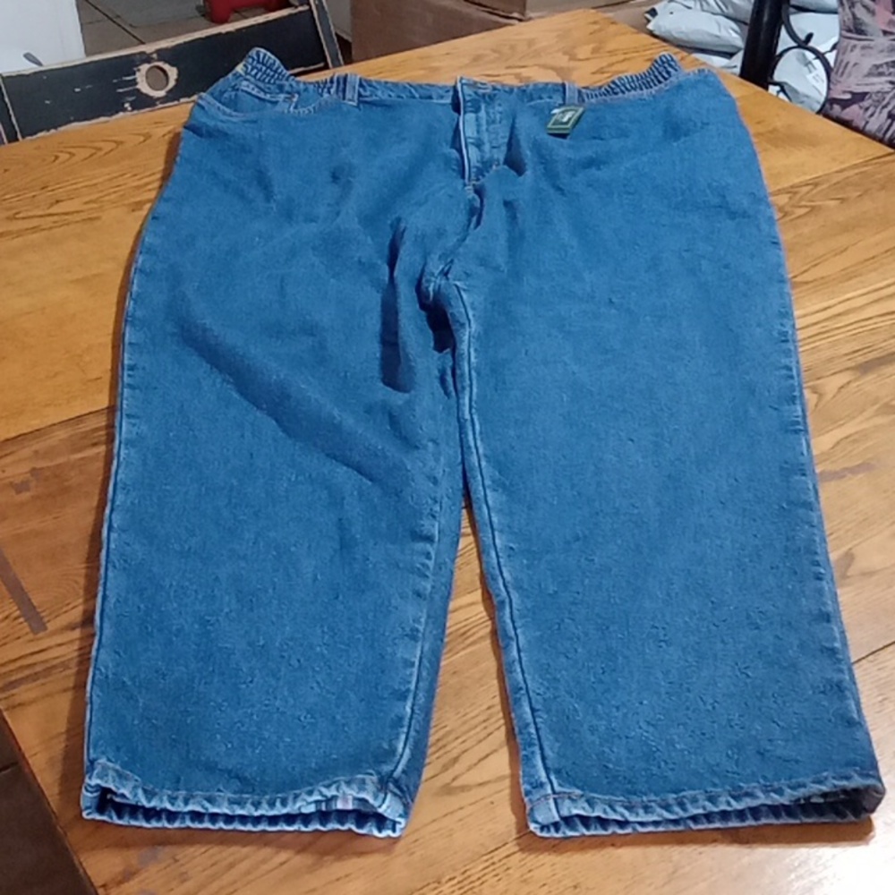 LL BEAN Womens Jeans 22 DENIM Pants New BLUE Casual Work ORIGINAL FIT RELAXED